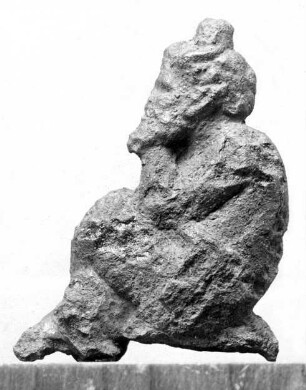 Griechische (?) Statuette des Pan, Teil eines Geräts, vielleicht Spuren ehemaliger Vergoldung