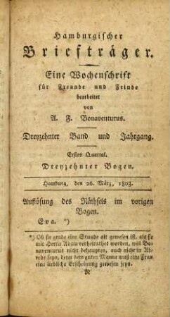 Dreyzehnter Bogen