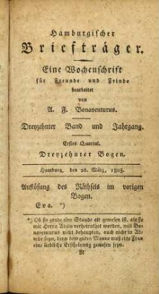 Dreyzehnter Bogen