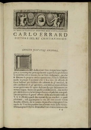 Al Monto Illustre Signore Mio Ossmo Il Signore Carlo Errard Pittore Del Re' Cristianissimo.