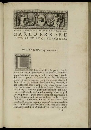 Al Monto Illustre Signore Mio Ossmo Il Signore Carlo Errard Pittore Del Re' Cristianissimo.