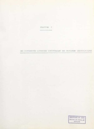 2-16, Chapitre I – Les différentes approches structurales des problèmes lexicologiques