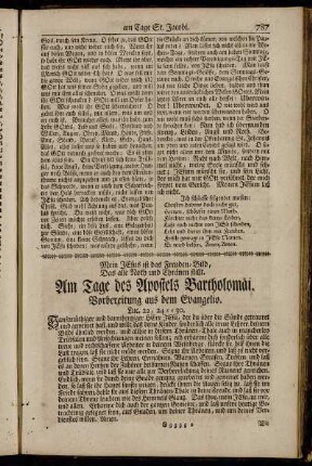 Am Tage des Apostels Bartholomäi