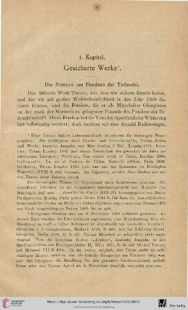 1. Kapitel: Gesicherte Werke