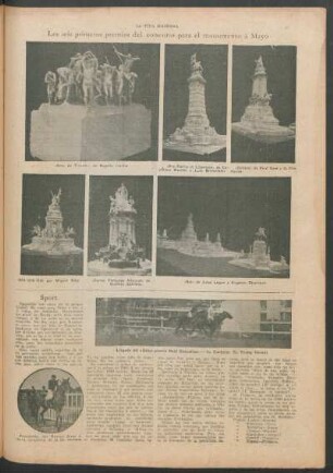 Los seis primeros premios del concurso para el monumento á Mayo