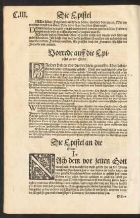 Vorrede auff die Epistel an die Ebreer.