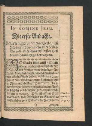 Die erste Andacht. - Die zehende Andacht.