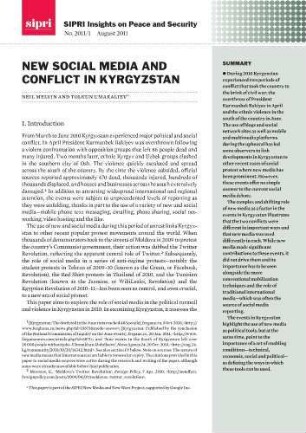 New social media and conflict in Kyrgyzstan