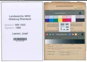 Entnazifizierung Josef Laenen , geb. 20.01.1899 (Buchhaendler)