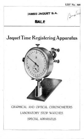Jaquet Time Registering Apparatus