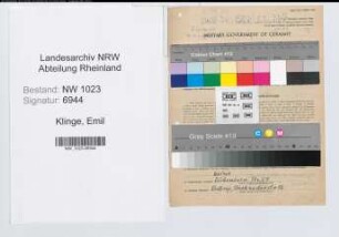 Entnazifizierung Emil Klinge , geb. 17.04.1889 (Lehrer)