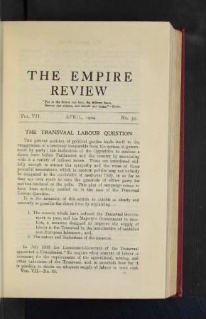 The Transvaal Labour Question.