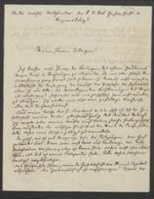 Brief von Carl Friedrich Philipp von Martius an Regensburgische Botanische Gesellschaft
