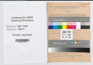 Entnazifizierung Hermann Fromm, geb. 02.12.1900 (Lehrer)