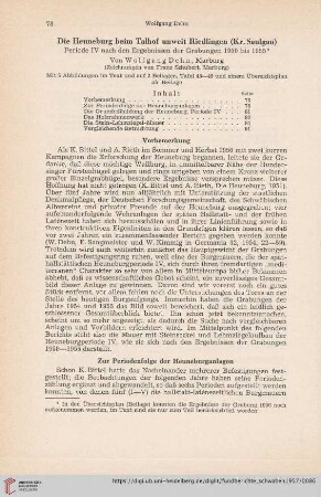 Neue Folge 14: Die Heuneburg beim Talhof unweit Riedlingen (Kr. Saulgau) : Periode IV nach den Ergebnissen der Grabungen 1950 bis 1955