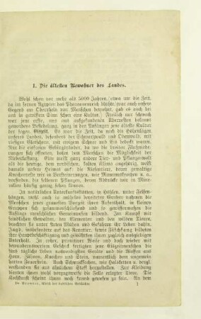 I. Die ältesten Bewohner des Landes