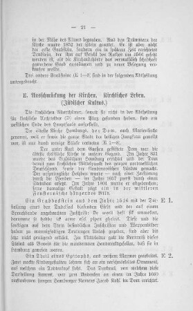 E. Ausschmückungen der Kirchen. Kirchliches Leben. (Jüdischer Kultus.)