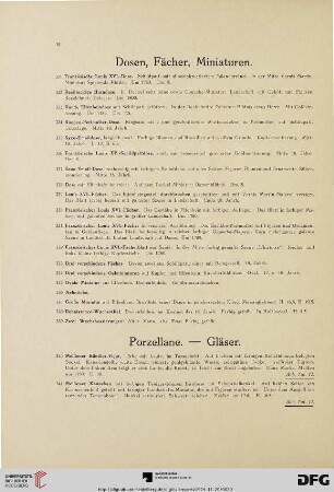 Porzellane. - Gläser (Nr. 340-443)