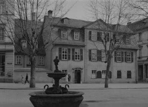 Weimar. Gänsemännchenbrunnen und Schillerhaus