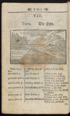 VIII. Terra. Die Erde