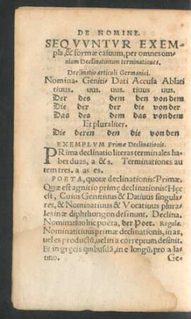 Exemplum Primae Declinationis.