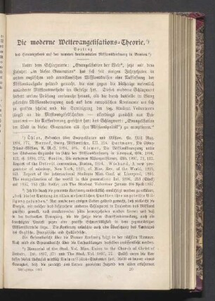 Die moderne Weltevangelisations-Theorie. Vortrag des Herausgebers auf der neunten kontinentalen Missionkonferenz in Bremen