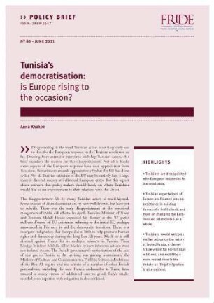 Tunisia's democratisation : is Europe rising to the occasion?
