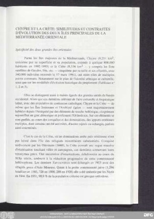 Chypre Et La Crète: Similitudes Et Contrastes D'Évolution Des Deux Îles Principales De La Méditerranée Orientale