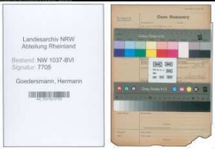 Entnazifizierung Hermann Goedersmann , geb. 14.11.1885 (Betriebsinhaber)
