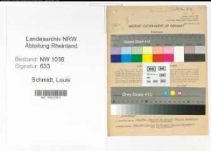 Entnazifizierung Louis Schmidt , geb. 22.08.1890 (Schlosser)