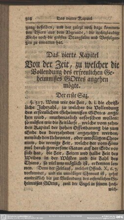 Das vierte Kapitel. Von der Zeit, zu welcher die Vollendung des erfreulichen Geheimnißes Gottes angehen mögte