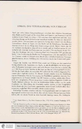 Epilog: Das Vertragswerk von Utrech