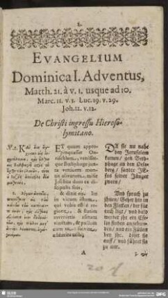 Evangelium Dominica I. Adventus