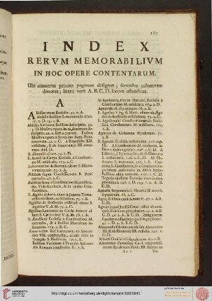 Index rerum memorabilivm