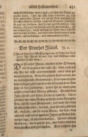 Der Prophet Isaias. Is. 6.