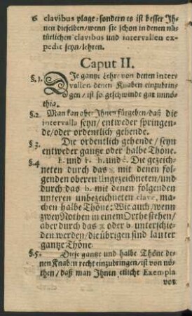 Caput II. Die gantze Lehre von denen intervallen denen Knaben einzubringen/ ist so geschwinde gar unnöthig.