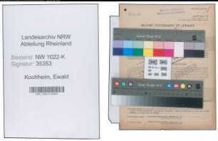Entnazifizierung Ewald Kochheim , geb. 13.03.1893 (Bahninspektor)