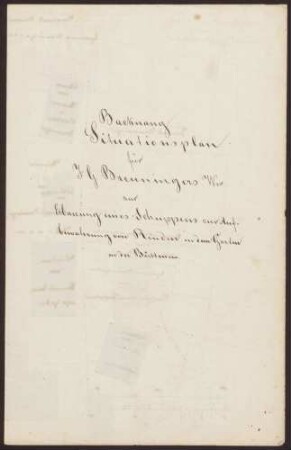 Breuninger, Johann Gottlieb, Wwe. Bau eines Schuppens