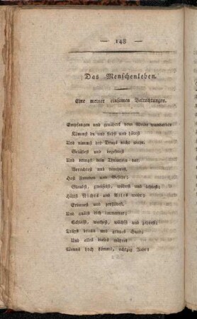 Das Menschenleben.