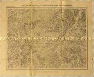 Topographische Karte der Gegend nordöstlich von Le Mans in der Region Pays de la Loire als südwestlicher Schauplatz des Deutsch-Französischen Krieges