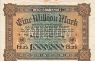 Zahlungsmittel / Reichsbanknote / Eine Million Mark