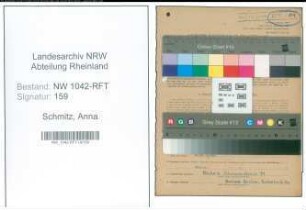 Entnazifizierung Anna Schmitz , geb. 17.11.1921 (Kaufmaennische Angestellte)