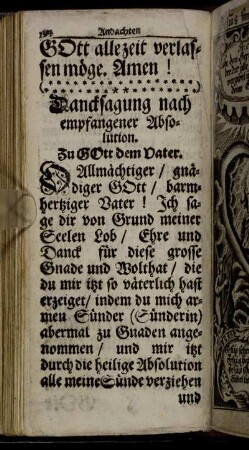 Andachten nach der Beicht