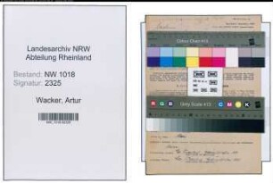Entnazifizierung Artur Wacker , geb. 20.02.1890 (Gastwirt)