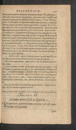 Caput IV. Axioma universale ac speciale.