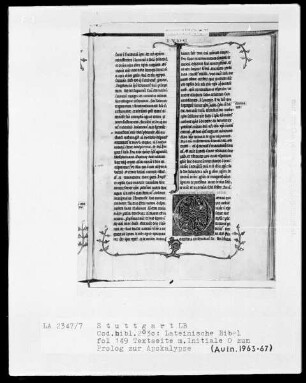 Lateinische Bibel, drei Bände — Initiale O, Folio 149recto