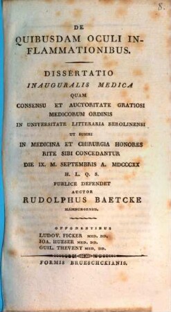 De quibusdam oculi inflammationibus