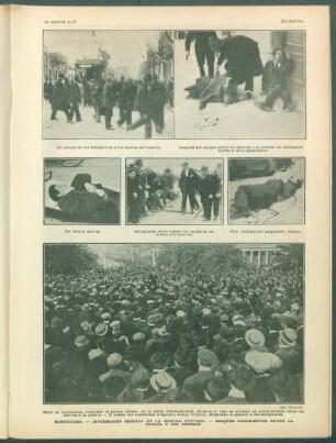 Montevideo. - Información gráfica de la huelga general. : Choques sangrientos entre la policía y los obreros