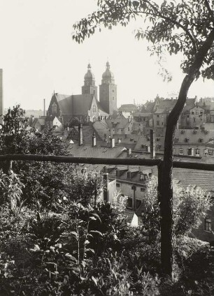 Plauen, Stadtansicht : Plauen. Stadtansicht mit Johanniskirche von Nordosten