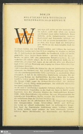 Berlin – Hauptstadt Der Deutschen Demokratischen Republik